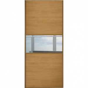 Spacepro Sliding Wardrobe Door Fineline Oak Panel & Mirror - £140.00