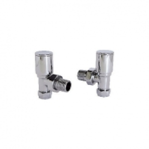 Wickes Contemporary Chrome Round Angled Radiator Valves - 15 &pound;44.00