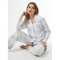 Debenhams Dorothy Perkins Grey Checked Brushed Revere Collar Pyjamas Set