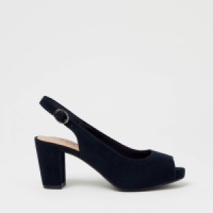 Debenhams Good For The Sole Navy Geovanna Mid Block Heel Wide Fit Court Shoes