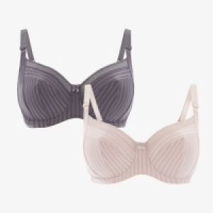 Gorgeous Dd+ 2 Pack Dark Grey and Pink Burnout Underwired Non-Padded T-