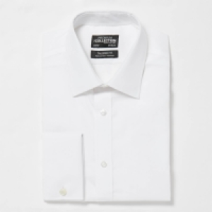 The Collection White Premium Non Iron Long Sleeves Tailored Fit Cotton Shir