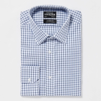 Debenhams The Collection Blue Checked Premium Non Iron Long Sleeves Classic Fit Shirt