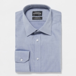 The Collection Navy Non Iron Diamond Cotton Long Sleeve Classic Fit Shirt