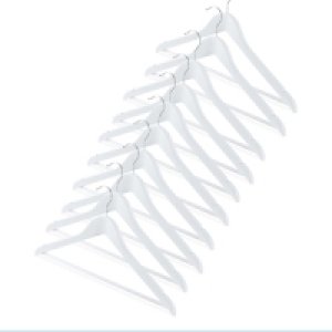 White Wooden Clothes Hangers 10 Pack