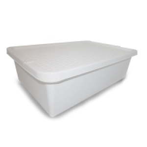 32L Simply Rattan Underbed Plastic Storage Cream Box & Clip  £5.99