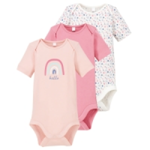 Rose/White Baby Bodysuit 3 Pack