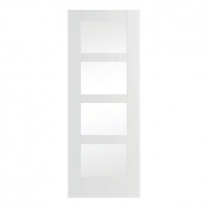 Wickes  Wickes Marlow White Glazed Softwood 4 Panel Internal Door - 