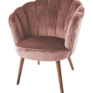 Pink Velvet Scalloped Chair