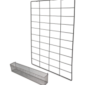 Black Long Metal Grid Noticeboard