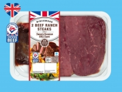 Birchwood 2 British Beef 28-Day Matured Ranch Steaks with Sm £3.99