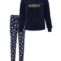 Aldi  Kids Navy Sleepy Fleece Pyjamas