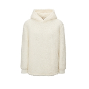 Avenue Ladies White Borg Hoody