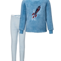 Aldi  Kids Blue Rocket Fleece Pyjamas