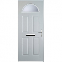 Wickes  Euramax 4 Panel 1 Arch White Left Hand Composite Door 880mm 