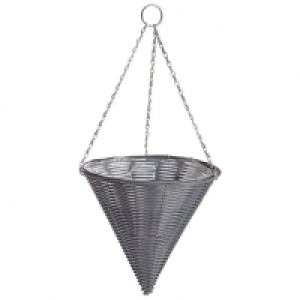 Wickes  Gardman 14in Rattan Dark Grey Hanging Cone