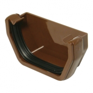 FloPlast 114mm Square Line Gutter External Stop End - Brown £1.65