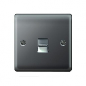 Wickes  Wickes Raised Plate Master Telephone Socket - Black Nickel