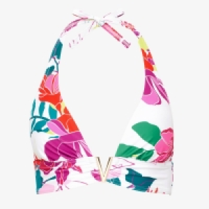 White Catalena Floral Print V-Trim Non-Wired Padded Bikini £6.00
