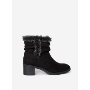 Wide Fit Black Madrid Ruched Boots £10.00