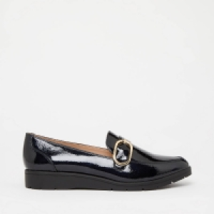 Good For The Sole Navy Faux Patent Leather Gruffle Loafers