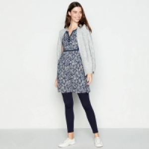 Mantaray Navy Woodland Pattern Dress