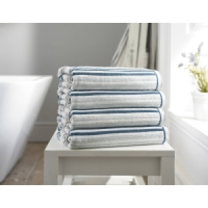 Deyongs Blue Hanover Striped 100% Cotton Towels
