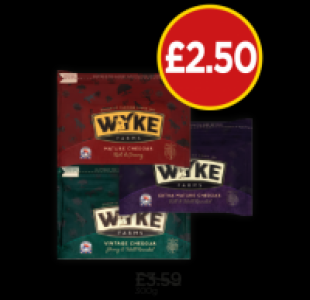 Wyke Farm Mature Cheddar, Extra Mature Cheddar, Vintage Ched £2.50