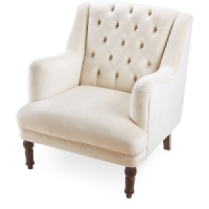 Aldi  Kirkton House Cream Velvet Armchair