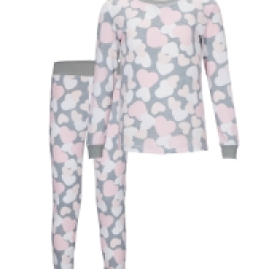 Aldi  Lily & Dan Kids Grey Heart Pyjamas