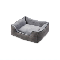 Aldi  Small Plush Grey Check Dog Bed