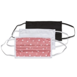 White/Black/Hearts Adults Facemasks