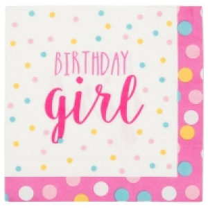 Kids Party Napkins 30pk - Birthday Girl £1.00