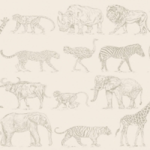 Boutique Safari Cream Beige Wallpaper 10m £20.00