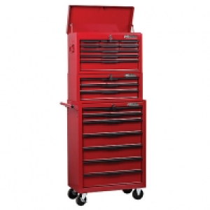 Hilka Heavy Duty 19 Drawer Mobile Combination Unit - Red £325.00