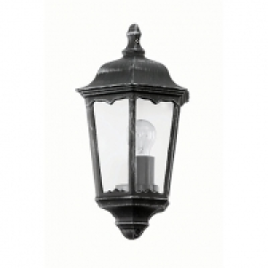 Wickes  Eglo Navedo LED Black & Silver Finish Outdoor Flush Wall Lig