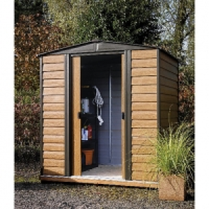 Rowlinson Woodvale 6 x 5ft Double Door Metal Apex Shed inclu £420.00
