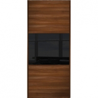 Wickes  Spacepro Sliding Wardrobe Door Wideline Walnut Panel & Black