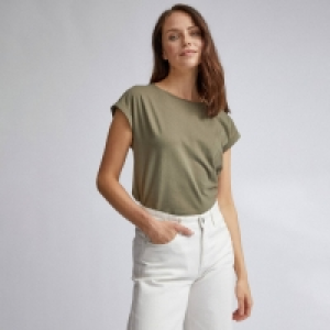 Dorothy Perkins Green Organic Cotton Roll Sleeve T Shirt