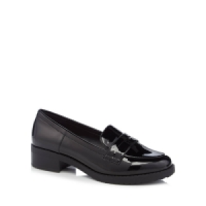 Black Patent Reed Low Heel Wide Fit Loafers £14.50