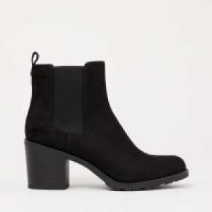 Debenhams Faith Black Faux Suede Bakes Block Heel Ankle Boots