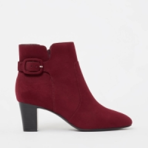 Debenhams Good For The Sole Wine Red Faux Croc-Leather Glamp Block Heel Ankle Boots