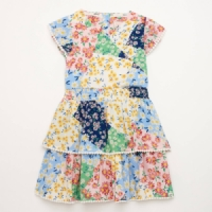 Mantaray Girls Multicoloured Floral Print Tiered Wrap Woven Dress