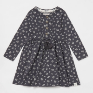 Mantaray Girls Grey Floral Print Jersey Dress