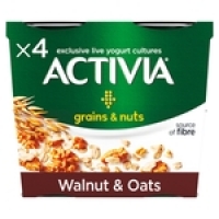 Morrisons  Activia Grains & Nuts Walnut & Oats 4 Pots