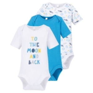 Blue/White Baby Bodysuit 3 Pack