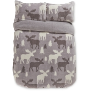 Aldi  Stag King Size Fleece Duvet Set