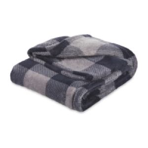 Charcoal/Navy Check Soft Pet Blanket