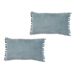 Blue Pom Cushion 2 Pack