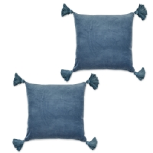 Blue Tassel Cushion 2 Pack